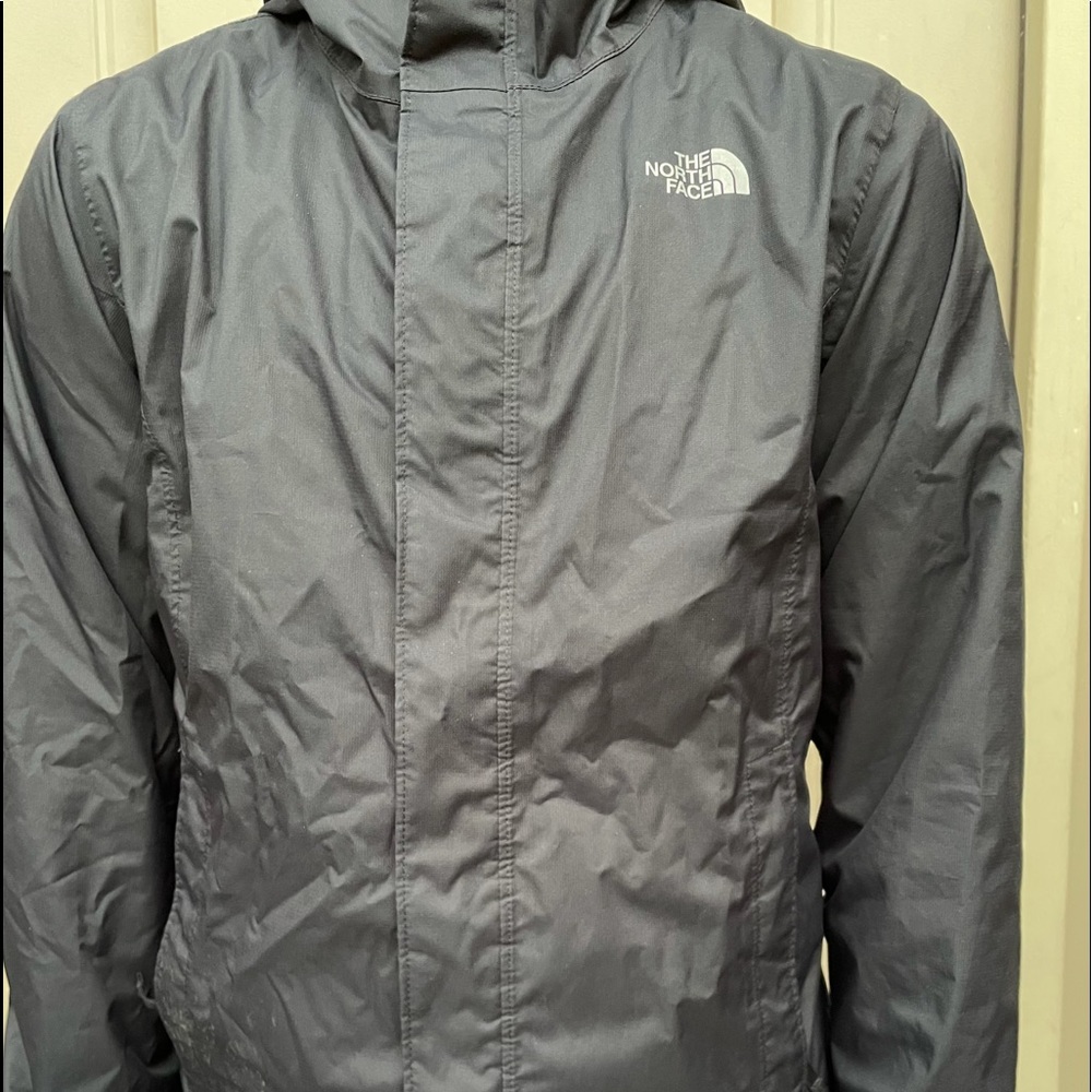 Girls Black North Face Raincoat